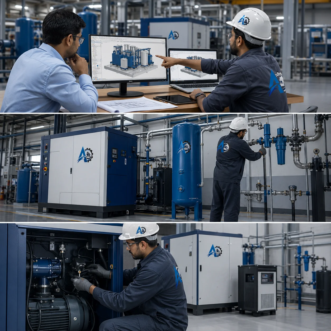 Industrial air compressor consultation and installation